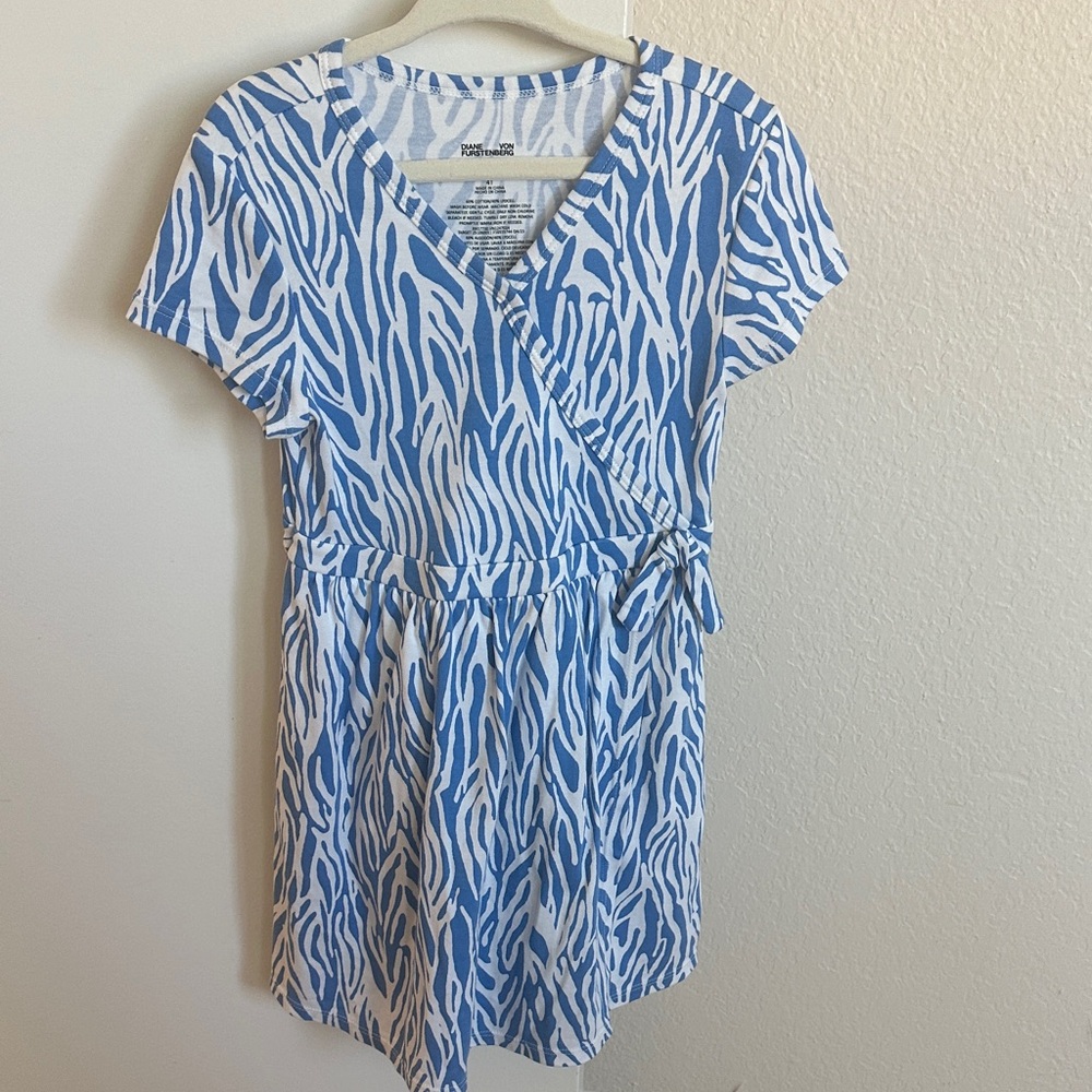 Diane von Furstenburg-Blue and White Zebra Print Dress Target Collection